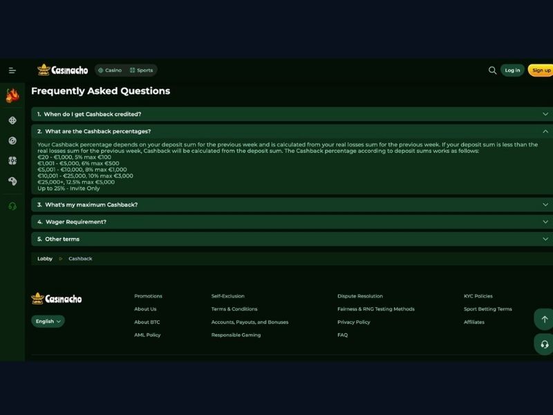 Zasady obrotu bonusu powitalnego Casinacho Nacho Casino — co liczy się a co nie